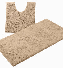 Load image into Gallery viewer, Bathroom Rugs Luxury Chenille 2-Piece Bath Mat Set, Large, Beige
