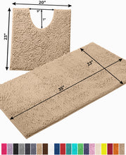 Load image into Gallery viewer, Bathroom Rugs Luxury Chenille 2-Piece Bath Mat Set, Large, Beige