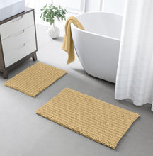 Load image into Gallery viewer, Rectangular 2 Piece Bath Rug Set | 20x30 + 15x23 inch | Beige