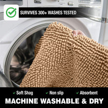 Load image into Gallery viewer, Bathroom Rugs Luxury Chenille 2-Piece Bath Mat Set, Large, Beige