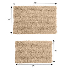 Load image into Gallery viewer, 2 Piece Rectangular Bath Rug Set, 15x23 + 20x30  inch, Beige