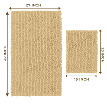 Load image into Gallery viewer, Rectangular 2 Piece Bath Rug Set, 15x23 + 27x47 inch, Beige