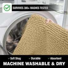 Load image into Gallery viewer, 2 Piece Bath Rug + Square Cutout Toilet Mat Set,