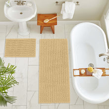Load image into Gallery viewer, Rectangular 2 Piece Bath Rug Set, 15x23 + 27x47 inch, Beige