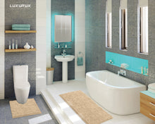 Load image into Gallery viewer, Luxury Microfiber 2-Piece Toilet & Bath Mat Set, XL, Birch