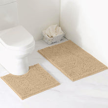 Load image into Gallery viewer, Luxury Chenille Bathroom Rugs 2-Piece Bath Mat Set, Small, Birch