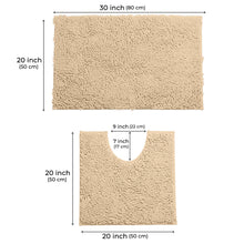 Load image into Gallery viewer, LuxUrux Bathroom Rugs Luxury Chenille 2-Piece Bath Mat Set, Birch