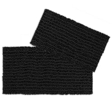 Load image into Gallery viewer, Rectangular 2 Piece Bath Rug Set | 20x30 + 15x23 inch | Black