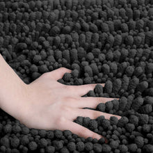 Load image into Gallery viewer, Rectangular 2 Piece Bath Rug Set | 20x30 + 15x23 inch | Black