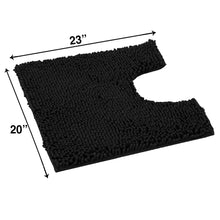 Load image into Gallery viewer, U-Shaped Toilet Bathroom Rug, 20x23, Black