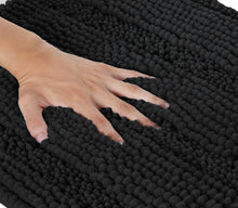 Load image into Gallery viewer, 2 Piece Rectangular Bath Rug Set, 15x23 + 27x47 inch, Black
