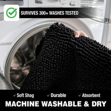 Load image into Gallery viewer, Bathroom Rugs Luxury Chenille 2-Piece Bath Mat Set, Large, Black
