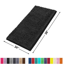 Load image into Gallery viewer, Rectangle Microfiber Bathroom Rug, 24x39 inch, Black