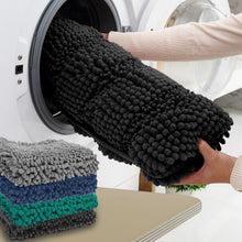 Load image into Gallery viewer, 2 Piece Rectangular Bath Rug Set, 15x23 + 24x36 inch, Black
