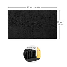 Load image into Gallery viewer, Rectangle Microfiber Bathroom Rug, 15x23 inch, Black