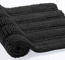 Load image into Gallery viewer, 2 Piece Rectangular Bath Rug Set, 15x23 + 27x47 inch, Black