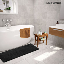 Load image into Gallery viewer, Rectangle Microfiber Bathroom Rug, 27x47 inch, Black