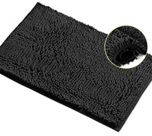 Load image into Gallery viewer, Rectangle Microfiber Bathroom Rug, 15x23 inch, Black
