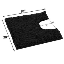 Load image into Gallery viewer, U-Shaped Toilet Bathroom Rug, 20x20, Black