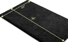 Load image into Gallery viewer, Rectangle Microfiber Bathroom Rug, 24x36 inch, Black
