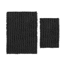 Load image into Gallery viewer, Rectangular 2 Piece Bath Rug Set, 15x23 + 24x36 inch, Black
