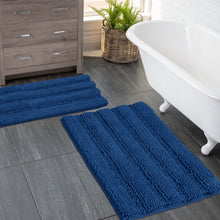Load image into Gallery viewer, 2 Piece Rectangular Bath Rug Set, 15x23 + 20x30  inch, Blue