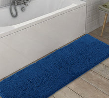 Load image into Gallery viewer, Runner Microfiber Bathroom Rug, 21x59 inch, Blue
