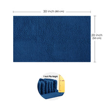 Load image into Gallery viewer, Microfiber Bathroom Rectangle Rug, 20x30 Inch, Blue