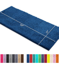 Load image into Gallery viewer, Runner Microfiber Bathroom Rug, 21x59 inch, Blue