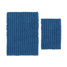 Load image into Gallery viewer, Rectangular 2 Piece Bath Rug Set, 15x23 + 24x36 inch, Blue