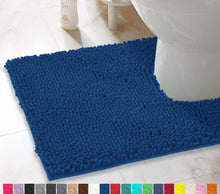 Load image into Gallery viewer, U-Shaped Toilet Bathroom Rug, 20x23, Blue
