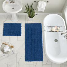 Load image into Gallery viewer, 2 Piece Rectangular Bath Rug Set, 15x23 + 27x47 inch, Blue
