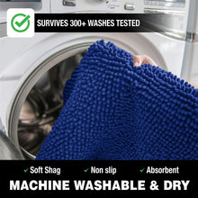 Load image into Gallery viewer, Runner Microfiber Bathroom Rug, 21x59 inch, Blue