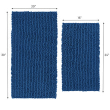 Load image into Gallery viewer, Rectangular 2 Piece Bath Rug Set | 20x30 + 15x23 inch | Blue