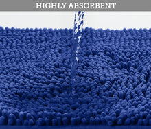 Load image into Gallery viewer, Luxury Chenille Bathroom Rugs 2-Piece Bath Mat Set, Small, Blue