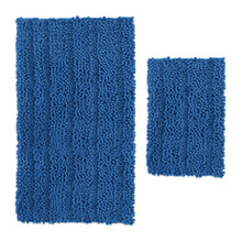Load image into Gallery viewer, 2 Piece Rectangular Bath Rug Set, 15x23 + 27x47 inch, Blue