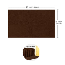 Load image into Gallery viewer, Rectangle Microfiber Bathroom Rug, 15x23 inch, Brown