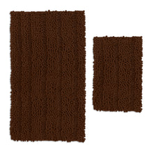 Load image into Gallery viewer, 2 Piece Rectangular Bath Rug Set, 15x23 + 27x47 inch, Brown