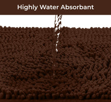 Load image into Gallery viewer, 2 Piece Bath Rug + Square Cutout Toilet Mat Set, Brown