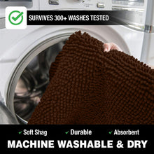 Load image into Gallery viewer, Bathroom Rugs Luxury Chenille 2-Piece Bath Mat Set, Large, Brown
