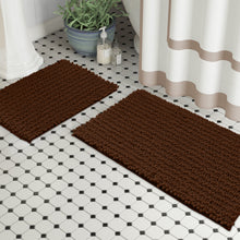 Load image into Gallery viewer, Rectangular 2 Piece Bath Rug Set | 20x30 + 15x23 inch | Brown