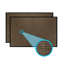 Load image into Gallery viewer, Durable Rubber Door Mat Heavy Duty for Indoor Outdoor, (17''x 29'' 2 Pack, Striped Blue)
