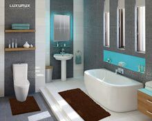 Load image into Gallery viewer, Luxury Microfiber 2-Piece Toilet & Bath Mat Set, XL, Brown