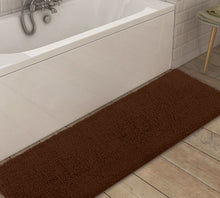 Load image into Gallery viewer, Runner Microfiber Bathroom Rug, 21x59 inch, Brown