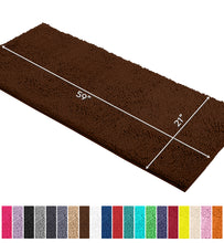 Load image into Gallery viewer, Runner Microfiber Bathroom Rug, 21x59 inch, Brown