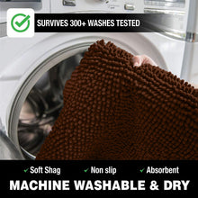 Load image into Gallery viewer, U-Shaped Toilet Bathroom Rug, 20x23, Brown