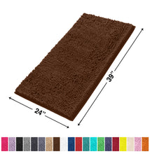 Load image into Gallery viewer, Rectangle Microfiber Bathroom Rug, 24x39 inch, Brown