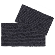 Load image into Gallery viewer, Rectangular 2 Piece Bath Rug Set | 20x30 + 15x23 inch | Charcoal
