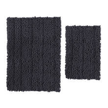 Load image into Gallery viewer, 2 Piece Rectangular Bath Rug Set, 15x23 + 24x36 inch, Charcoal