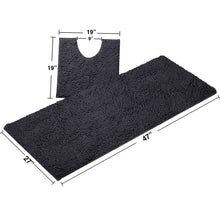 Load image into Gallery viewer, Luxury Microfiber 2-Piece Toilet & Bath Mat Set, XL, Charcoal